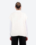 Women's Cable-Knit Buttoned Vest