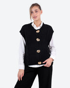 Women's Cable-Knit Buttoned Vest