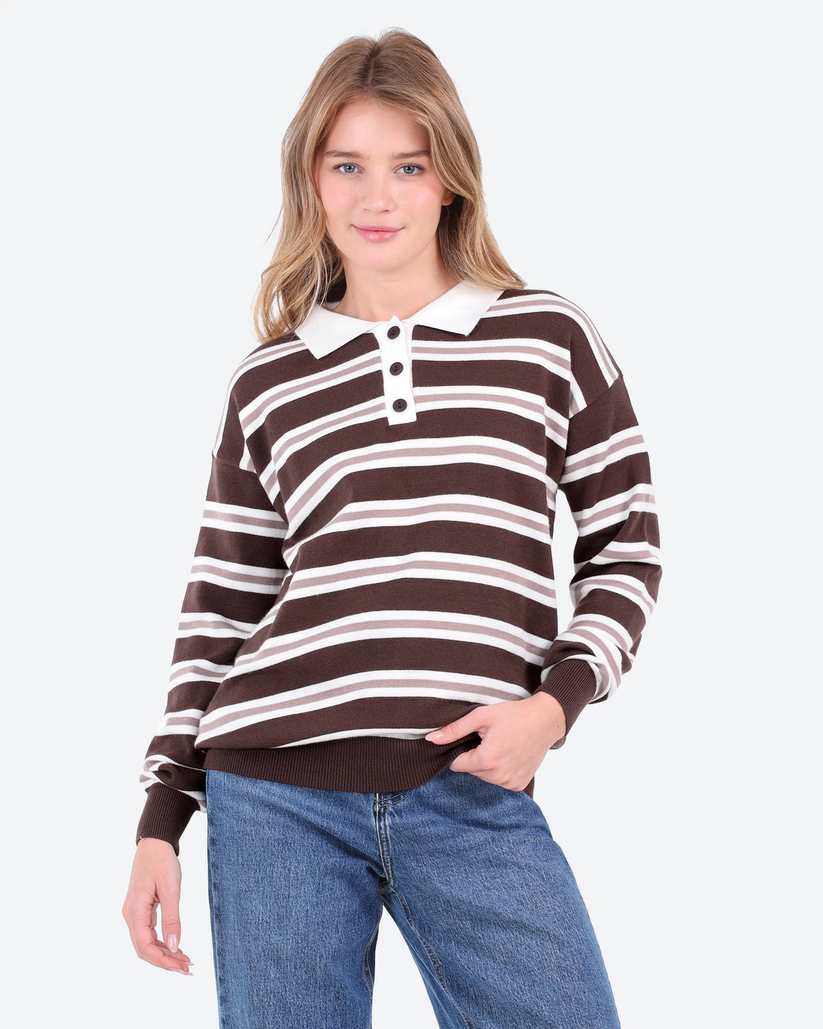 Women's Striped Knit Top