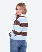 Women's Striped Polo Sweater