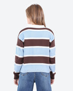 Women's Striped Polo Sweater