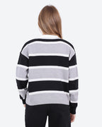 Women's Striped Polo Sweater