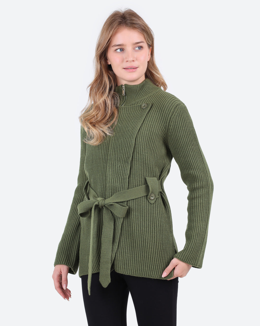 Women's Belted Knit Jacket