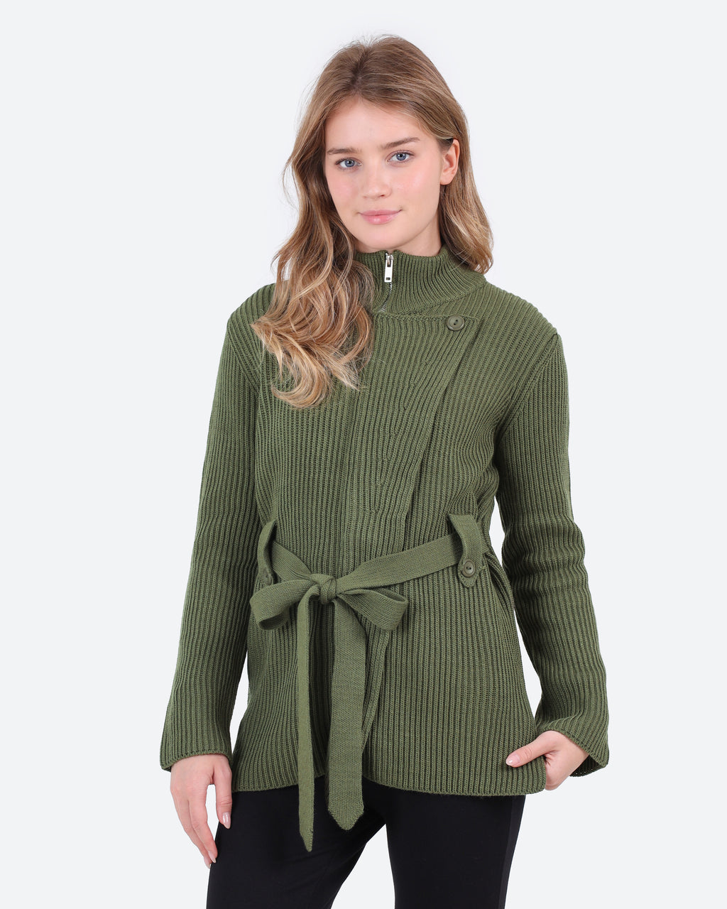 Women's Belted Knit Jacket