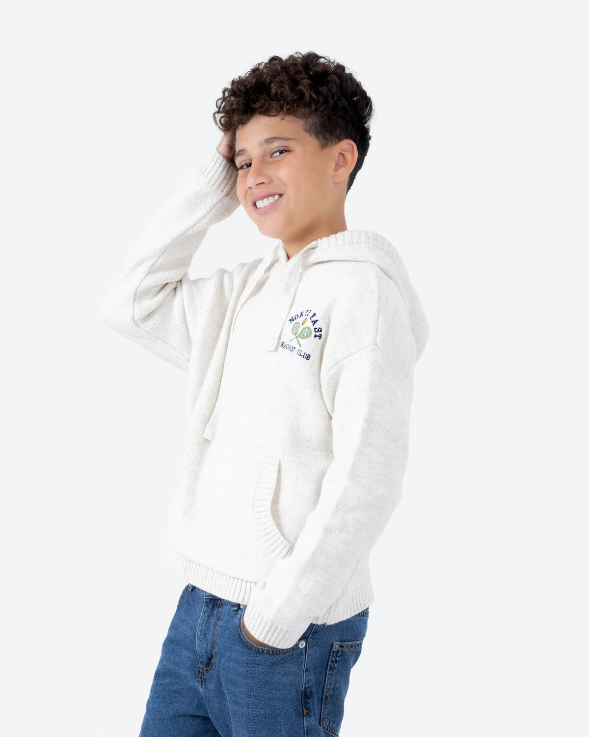 Boys' Knit Embroidered Hoodie