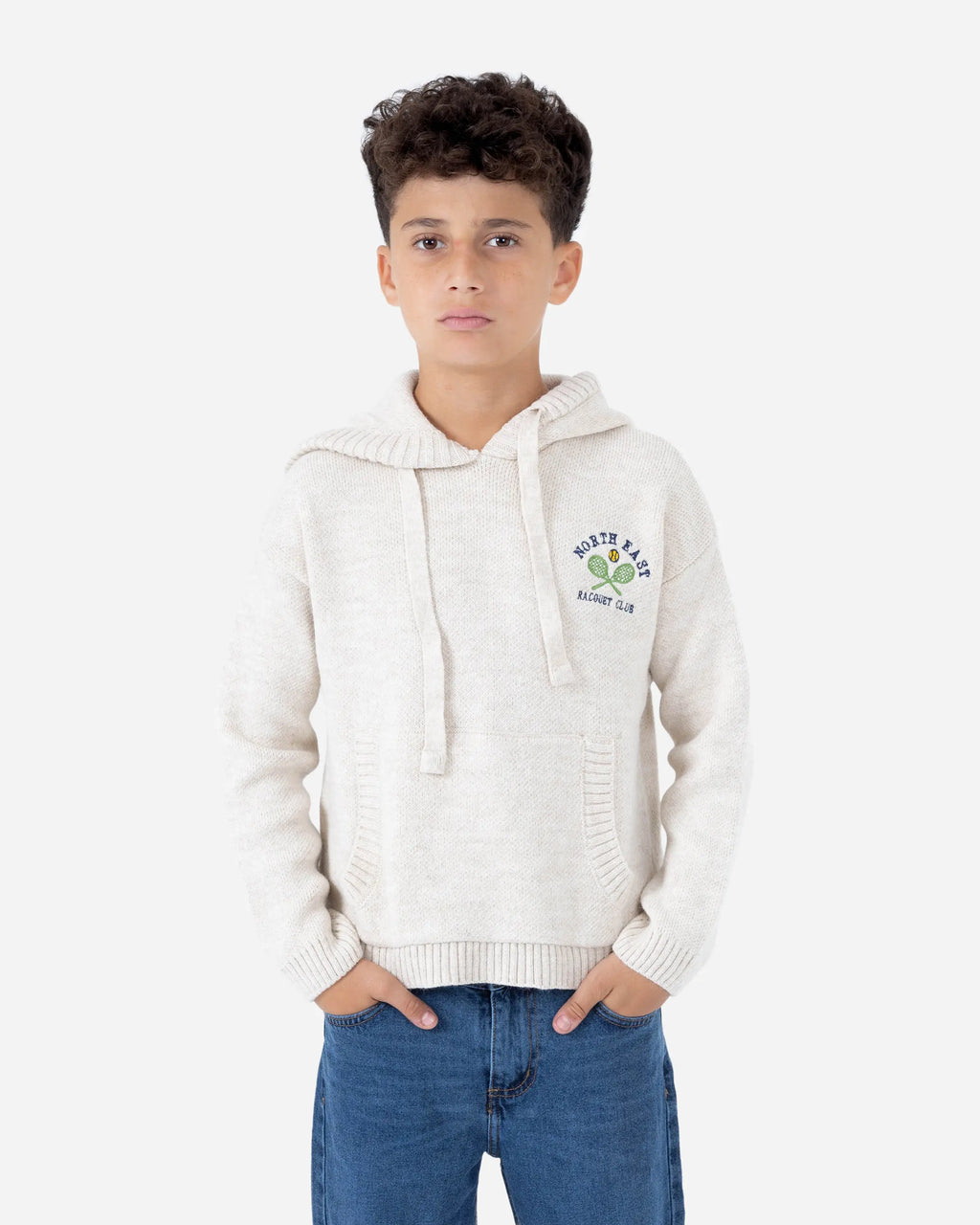 Boys' Knit Embroidered Hoodie