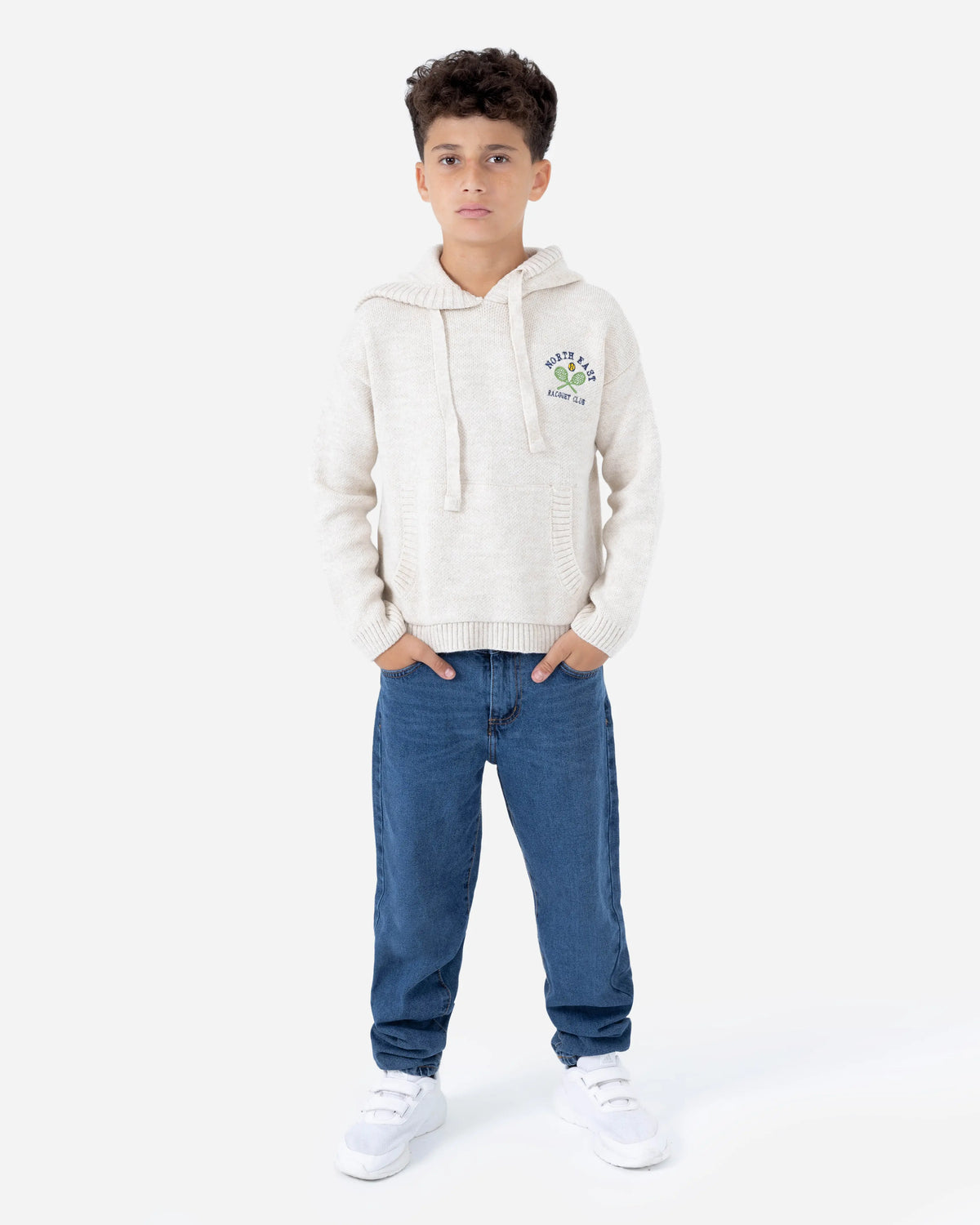 Boys' Knit Embroidered Hoodie