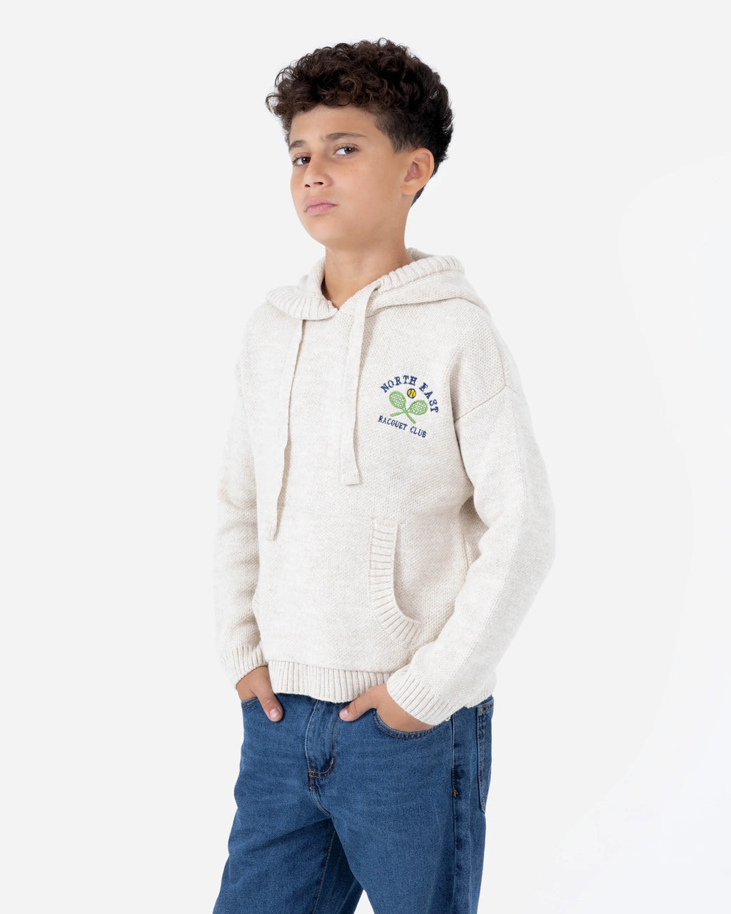 Boys' Knit Embroidered Hoodie