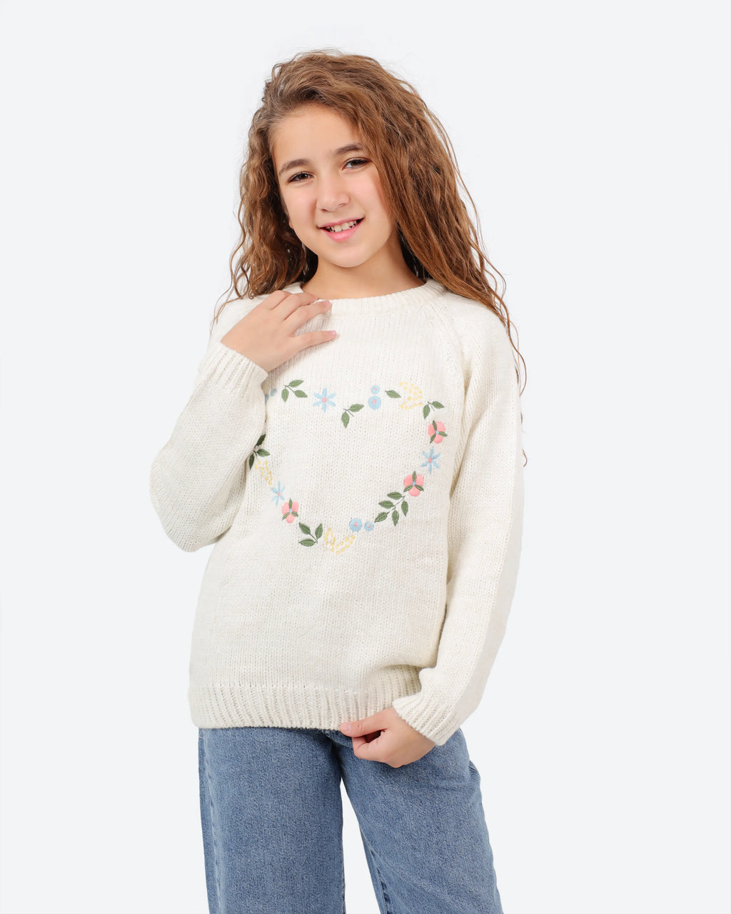 Girls' Embroidered Sweater