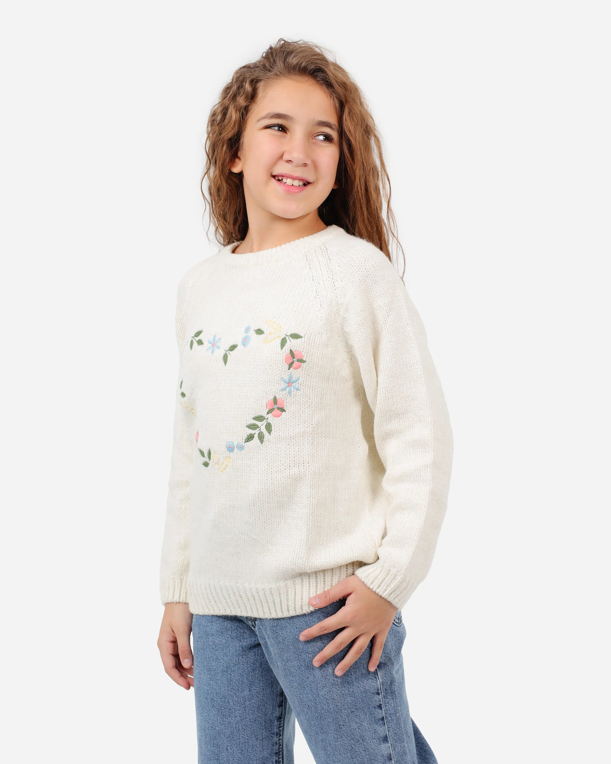Girls' Embroidered Sweater