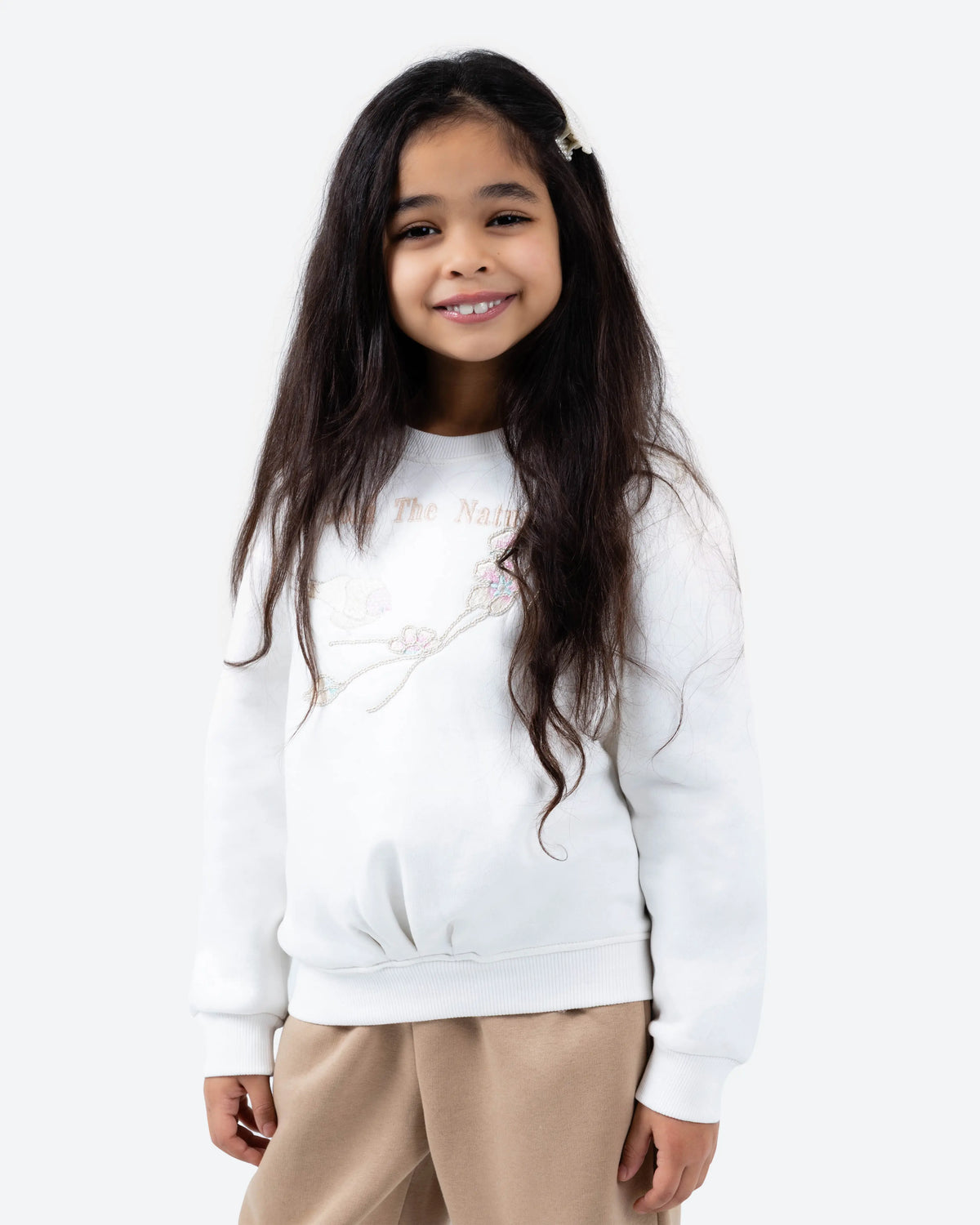 Girls' Embroidered Sweatshirt