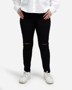 بنطلون جبردين قطع ركبه Slim اسود HONEST 32-42